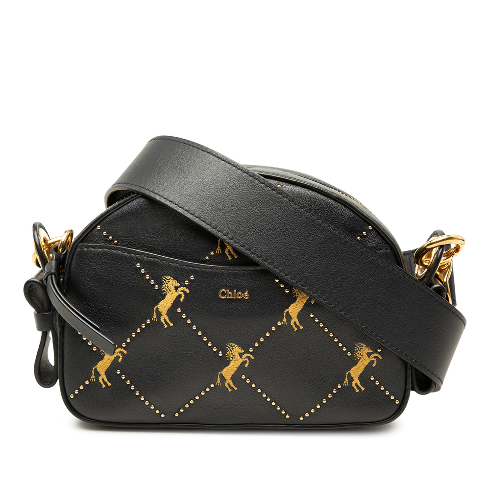Pre-Loved Chloé Studded Calfskin Embroidered Little Horses Crossbody